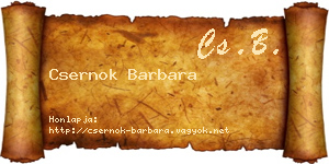 Csernok Barbara névjegykártya